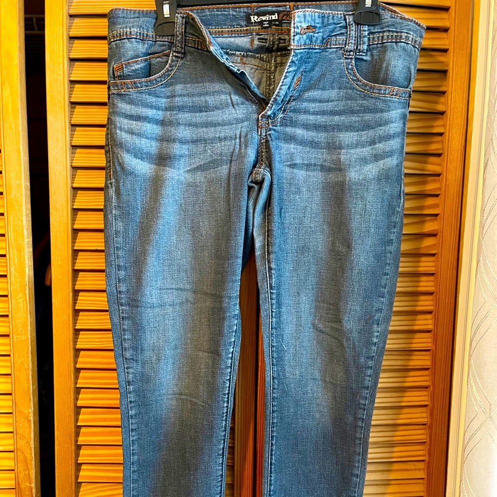 Women’s Blue denim calf Rewind jeans size 11
